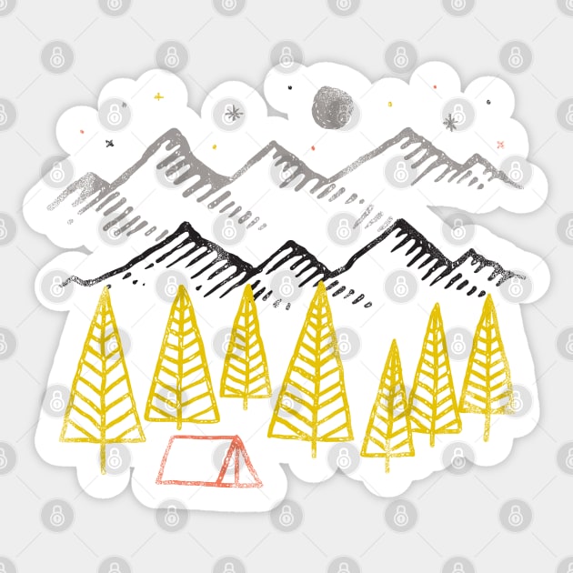 Camp Forest (for Light Color) Sticker by quilimo